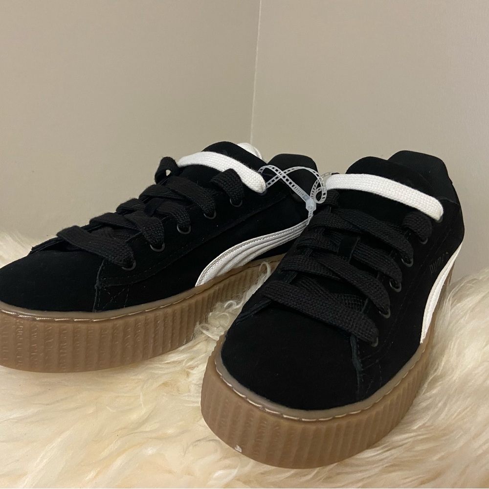 Black and White Sneakers with Gum Sole